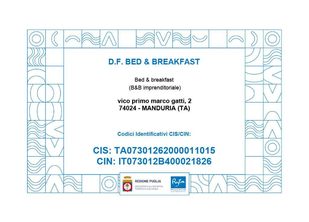 Df Bed And Breakfast Manduria Exterior foto
